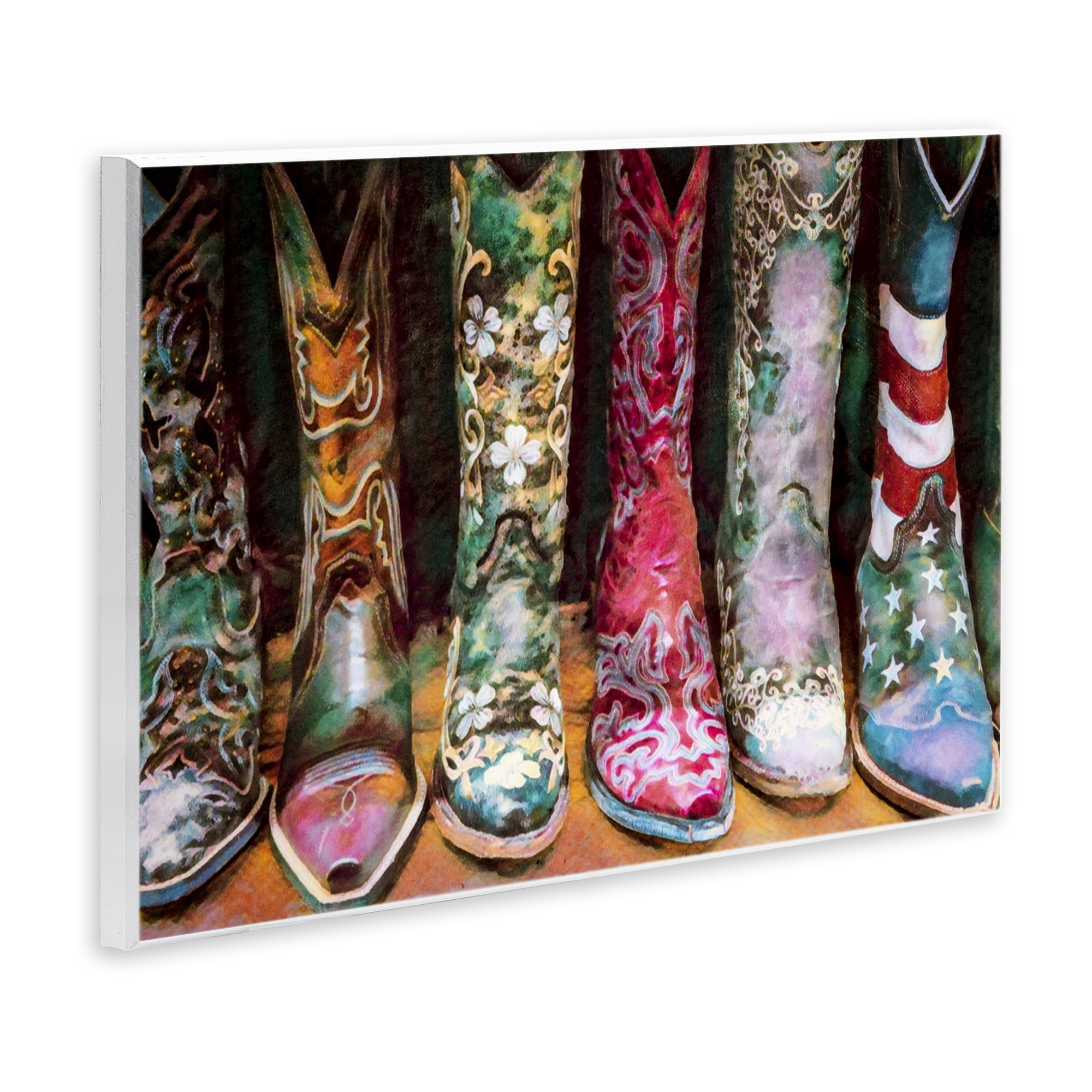 Stupell Industries Cowboy Boots Various Bold Designs Americana Apparel Painting Unframed Art Print Wall Art, Design by Graffitee Studios