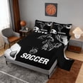 thumbnail image 2 of Erosebridal I Love Soccer Full Size Sheets, Sport Bed Sheets for Men and Boys, 4 Pieces, 1 Flat Sheet, 1 Fitted Sheet and 2 Pillowcases, 2 of 6