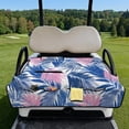 thumbnail image 2 of Psesaysky Washable Golf Cart Seat Covers Blue Palm Leaves Golf Cart Seat Blanket with 4 Pockets and Handle, Tropical Portable and Universal Fit for EZGO, Yamaha, Club Car & other 2 Person Seats, 2 of 8