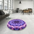 thumbnail image 4 of Ahgly Company Machine Washable Indoor Square Transitional Heliotrope Purple Area Rugs, 8' Square, 4 of 7