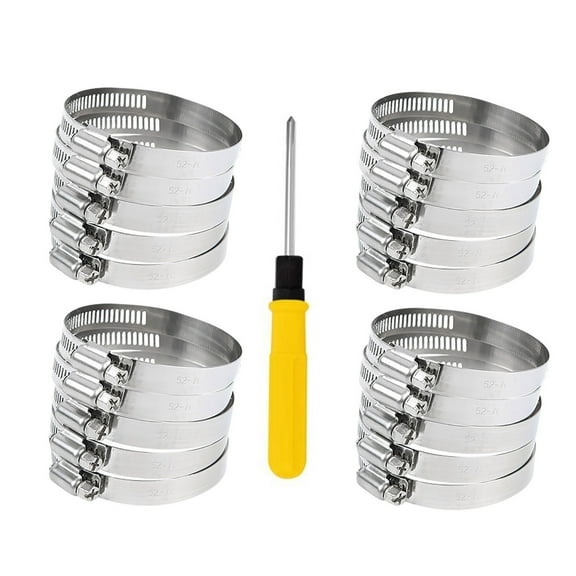 100Fens Pool supplies Stainless Steel Pool Hose ClampDrive Hose Clamp Line Worm Clip Summer Pool Essentials