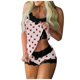 thumbnail image 1 of Conjunto de Tops Para Mujer Conjunto Informal de Pantalones Cortos Sin Mangas Con Tirantes de Encaje Con Estampado Erógeno Odeerbi ODB176084, 1 of 6