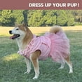 thumbnail image 7 of HQREA Luxury Dog Tulle Dress- Extra Large, Princess Wedding Tutu Skirt with Flower Bowknot for Female Dogs, 7 of 7