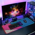 thumbnail image 6 of Pink Blue Geometry RGB Gaming Mouse Pad Large Keyboard Mat Rubber Base 13 Light Modes, 6 of 6