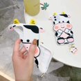 thumbnail image 2 of IBAOLEA Unique Case Compatible with iPhone 11,Cute Fun 3D Cartoon Cow Design with Mini Ornaments Soft Silicone Bumper Shockproof Protector (Cow, iPhone 11), 2 of 7
