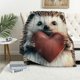 thumbnail image 1 of Manta de erizo suave y acogedora, ideal como regalo para los amantes de los erizos. Manta de franela cálida y súper afelpada para hombres y mujeres, ideal para niños y adultos, 40 x 50 pulgadas., 1 of 6