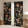 thumbnail image 2 of Homewish Country Mushroom Leaf Black Out Curtains,Retro Rustic Fungus Curtains Pack of 2 (42x63 Each),Brown Green Black Bedroom Curtains For Bots Girls,Ultra Soft Home Decor, 2 of 6