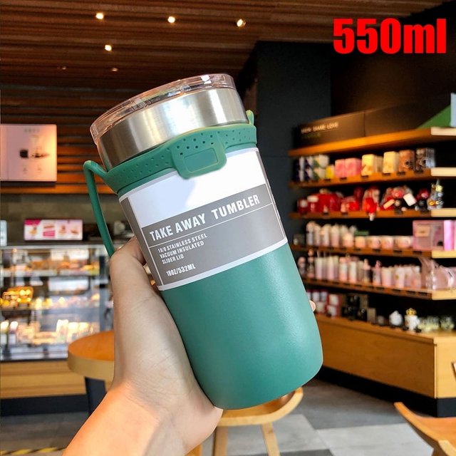 Portable Vacuum Flask Stainless Steel Water Cup Creative Personality Large-Capacity Coffee Cup New - 710ml Pink