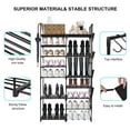 thumbnail image 4 of 9 Tier Stackable Shoe Rack with 4 Side Pockets and Hooks, 30 Pairs Durable Metal Pipes Shoe Shelf Tower Storage Organizer, Black, 4 of 8