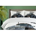 thumbnail image 4 of Ambesonne Cartoon Duvet Cover Sets, Monster Truck Pirate, 2-King, Cadet Blue White, 4 of 7