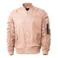 thumbnail image 2 of Ma Croix Mens Ruched Bomber Jacket Lightweight Waterproof Nylon Windbreaker, 2 of 5