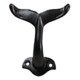 thumbnail image 5 of Pack Of 2 Black Cast Iron Nautical Baleen Blue Whale Tail Wall Coat Hook Hangers, 5 of 10