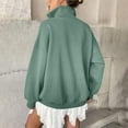 thumbnail image 4 of Oversized Sweatshirts with Hood Womens Comfy Loose Cotton Button up Lapel Collar Pullover Fall Winter Tops (XL, Green), 4 of 7