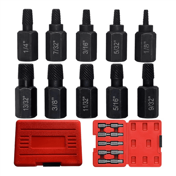 10 Pcs Broken Bolt Screw Cap Extractor,Damaged Bolt Extractor Set for Removing Broken Studs Bolts Socket Screws