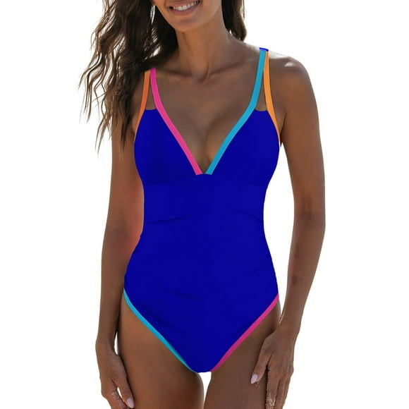 Traje de baño popvil de una pieza para mujer con control de barriga