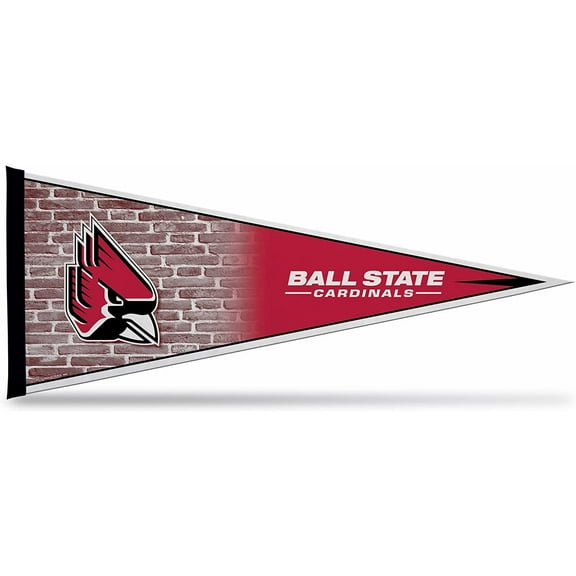 Ball State University Cardinals Soft Felt Pennant, Brick Logo, 12x30 Inch
