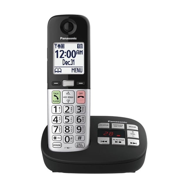 Teléfono inalámbrico Panasonic KX-TGU430B con pantalla grande y botones