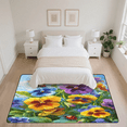 thumbnail image 7 of CURLYOOT Colorful Flower Summer Floral Area Rugs for Living Room Bedroom, 4' 10" x 6' 8" Washable Rug, Floor Carpet with Non Slip Backing for Dining Room Indoor, 7 of 7