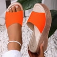 thumbnail image 5 of HomeDM Women's Platform Wedge Sandals Open Toe High Heel Slip-On Mules Summer Beach Slide Sandals, Orange Size 7, 5 of 9