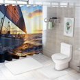 thumbnail image 7 of Pratyus Sailboat Ocean Sunset Polyester Shower Curtain Set with Hooks for Chic Elegant Bathroom Decor, Waterproof Bathroom Shower Curtain Set in Various Sizes 69"x72, 7 of 7