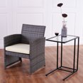 thumbnail image 5 of Costway Coffee Tray Side Sofa End Table Ottoman Couch Stand TV Lap Snack W/Glass Top New, 5 of 9