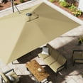 thumbnail image 5 of Mondawe 10x13 Ft Patio Cantilever Umbrella with Base,360° Rotation Offset and LED Light Panel,Large Rectangular Outdoor Umbrella for Pool Deck, Tan, 5 of 16