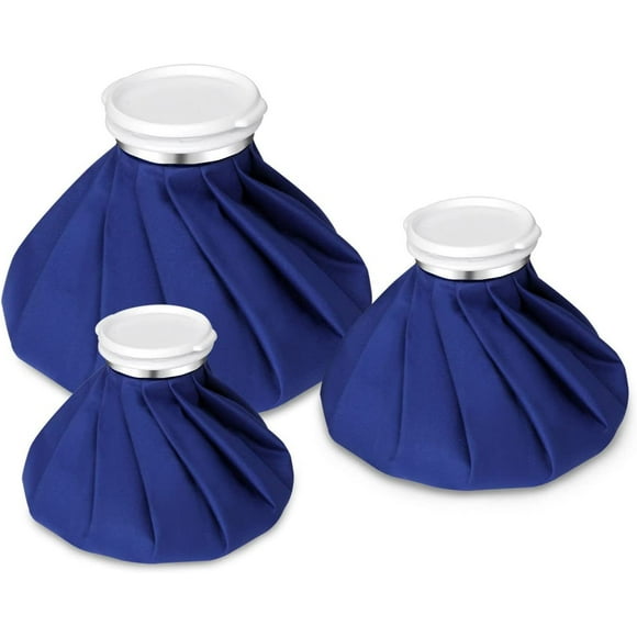 3 reusable ice packs, 6/9/11 inch cloth ice packs, ice packs for fever reduction and cooling, dark blue