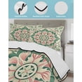 thumbnail image 4 of Quilts Full Size, Pink Green Flower Soft Comforter Bedding Set for Bed, Elegant Spring Floral Abstract Art Lightweight Quilted Bedspread with Pillow Cover(2 Pieces) for All Season, 78x90 Inch, 4 of 6