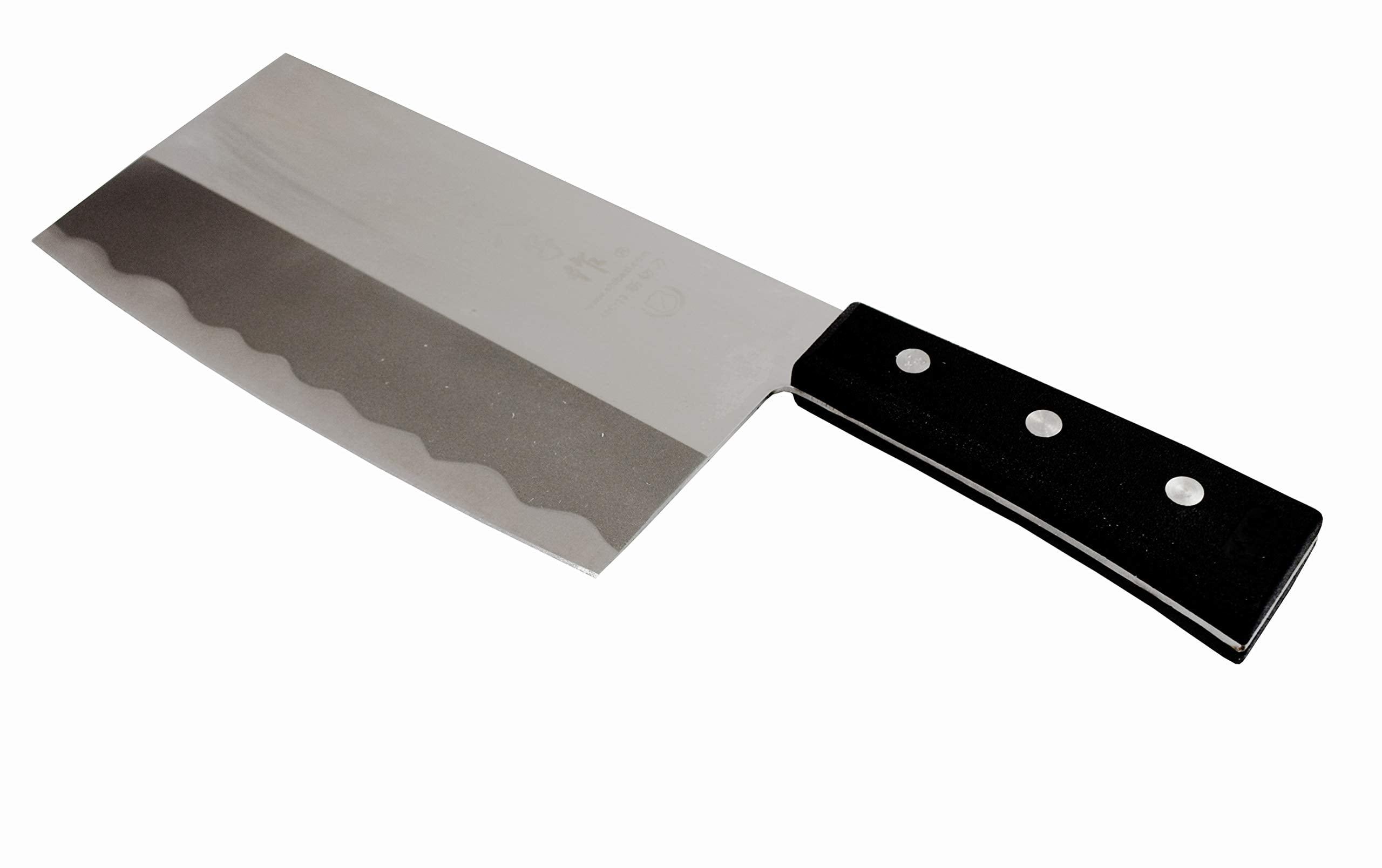 Sunrise Stainless Steel Veggie / Meat/ Poultry Cleaver Knife with Black Rubber Handle (7.85L x 3.75 W)