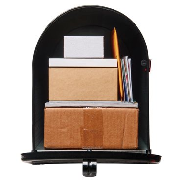 Jumbo Galvanized Steel Post Mount Mailbox - Extra Large, Non-Locking, Black (ST200BAM)
