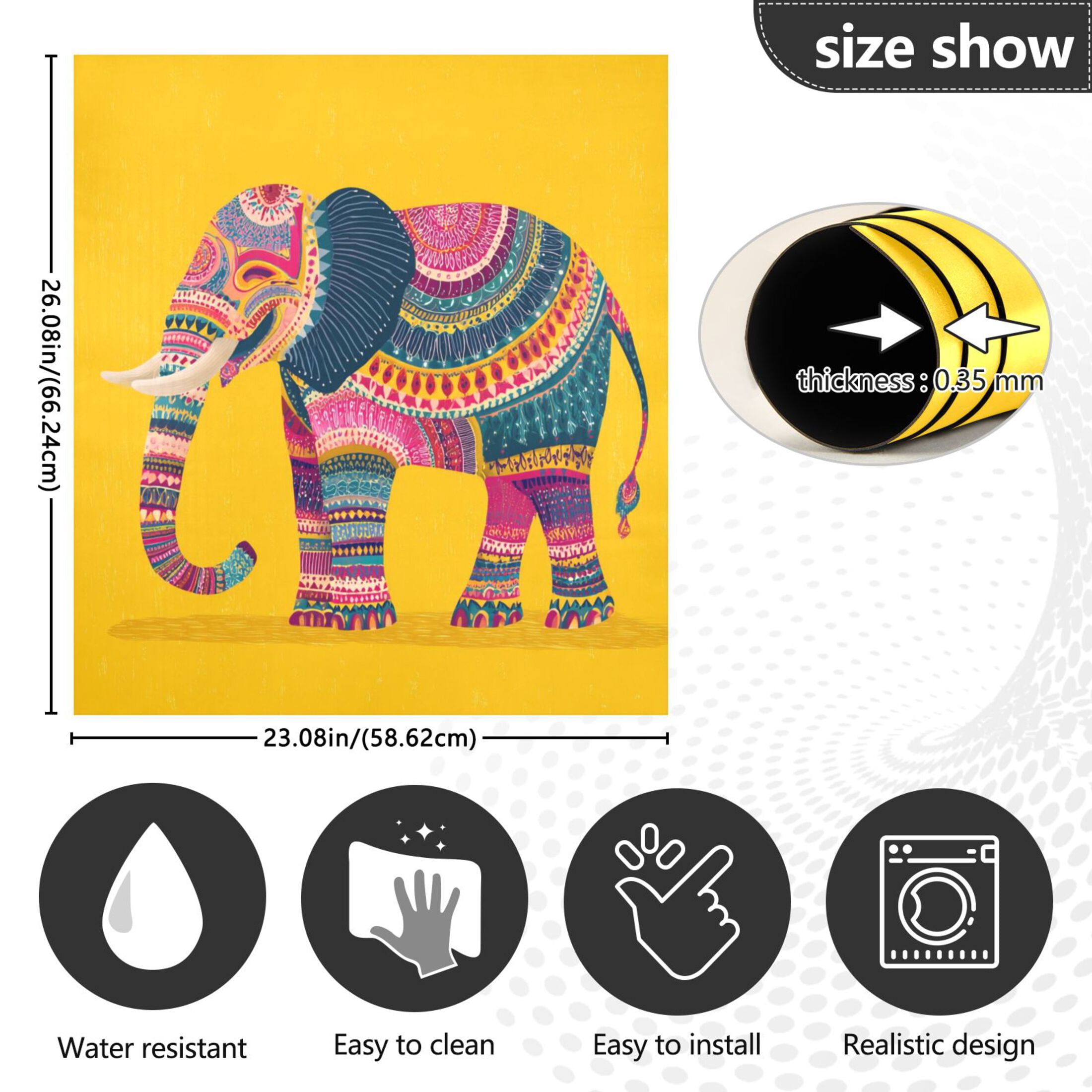 Dishwasher Sticker Magnetic Dishwasher Sticker Magnetic Decorative Sticker Refrigerator Sticker Dishwasher Decorative Stickers Pink Elephant