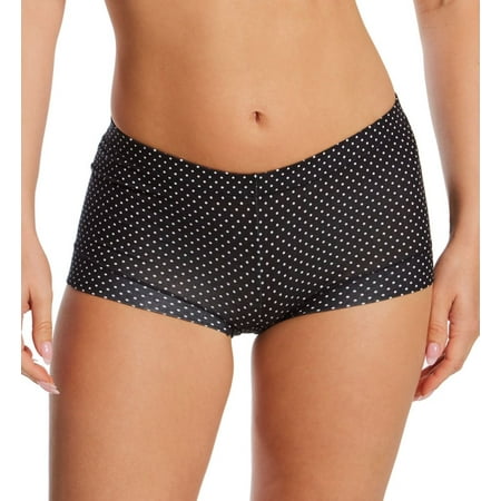 Women s Maidenform DM0002 Dream Tailored Cotton Boyshort Panty (Black/White Dot 7)