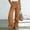 A_ Brown, variant on Women’s Ruffle Hem Linen Pants, Natural Frilly Edge Design, Flowy Wide Leg Silhouette, Side Pockets, Boho Chic Summer Beach Casual Wear Hot Pink XL