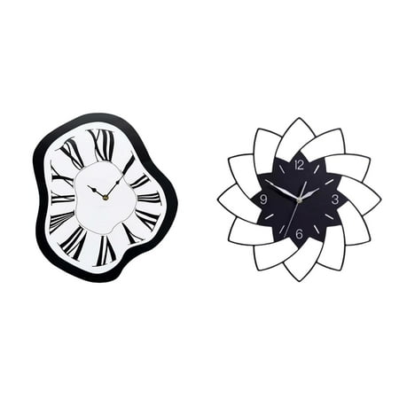 Melting Wall Clock Distorted Timepiece Silent Non Ticking Movement for Home Office Living Room Wall Decor