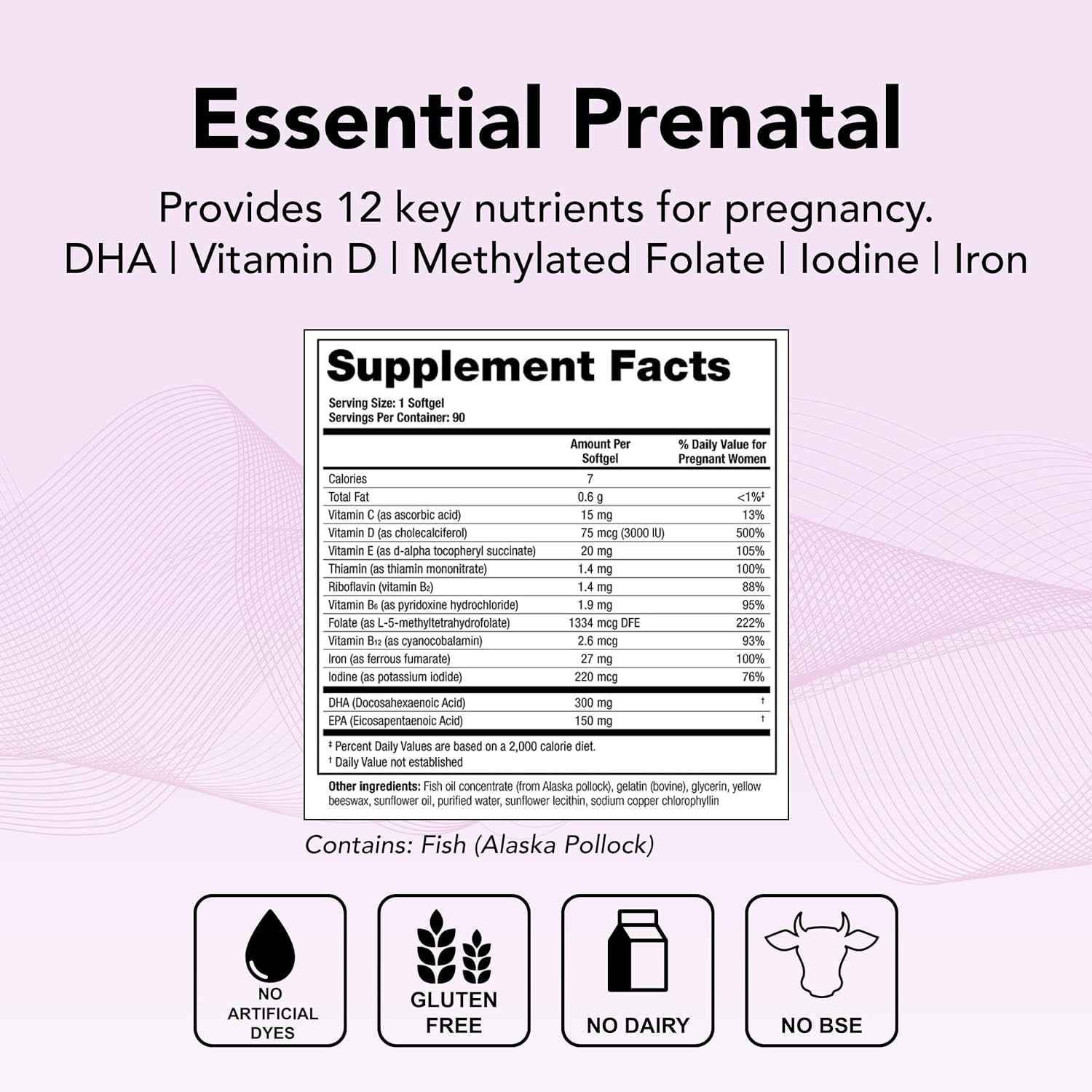 Theralogix TheraNatal One Prenatal Vitamin - 90-Day Supply - Prenatal Multivitamin with DHA, Vitamin D3, Methylated Folate, Iron & More to Support a Healthy Pregnancy* - NSF Certified - 90 Softgels