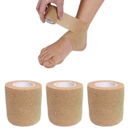 3 Self Adhering Bandage 2in x 4yd Athletic Sports Stretch Wrap Adherent Tape