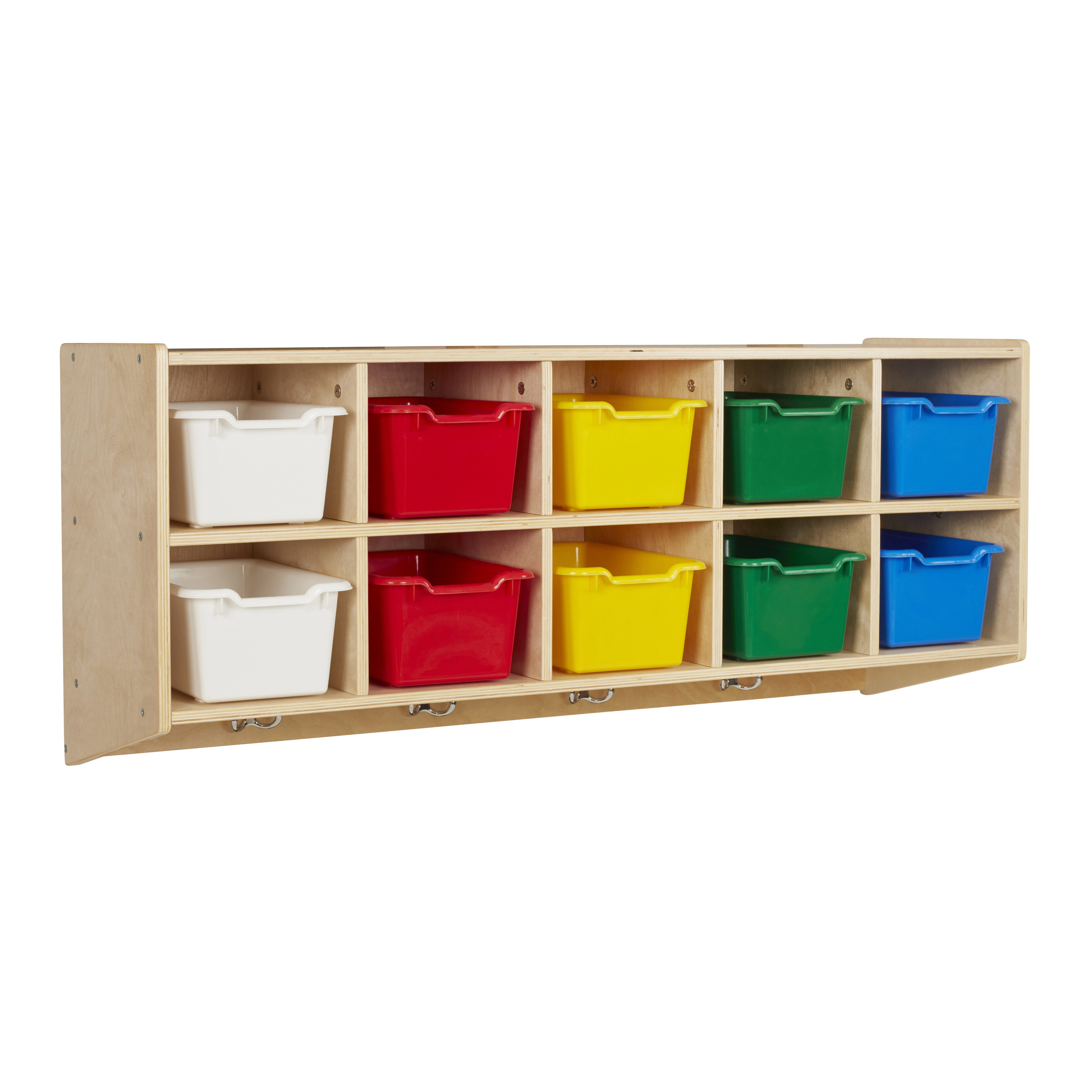 ECR4Kids 10Section Hanging Coat Locker with Bins Assorted Walmart