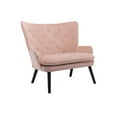 thumbnail image 6 of ARCTICSCORPION High Back Accent Chair, Comfortable Loveseat with Fabric Padded Seat, Modern High Back Rest Arm Sofa, Armchair with Wooden Legs for Living Room or Bedroom, Pink, 6 of 7