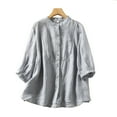thumbnail image 1 of CEHVOM Blouse Mode Femme Manches Courtes Col Rond Décontracté Élastique Confortable en Liquidation, 1 of 7
