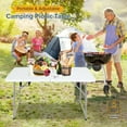 thumbnail image 6 of 4FT Folding Table, Height Adjustable Table, Heavy Duty Plastic Tables Portable Fold-in-Half Utility Table w/Handle & Lock for Camping BBQ Party Banquet Wedding Market Events, 330LBS, 6 of 7