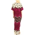 thumbnail image 2 of Sakkas Sabra Womens Long Casual Cover-up Tunic Kaftan V neck Dress - Fuchsia - Large, 2 of 5