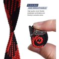 thumbnail image 2 of Boucle Solo Tressée Réglable avec Boucle Compatible avec Bracelet Apple Watch pour Hommes et Femmes, Bracelet Doux en Nylon Extensible Élastique pour iWatch Series SE 6 5 4 3 2 1 (Noir+rouge, 42/44mm), 2 of 5