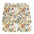 thumbnail image 3 of Men's Print Drawstring Waistband Casual Beach Shorts Stretch Straight Leg Shorts With Pocket, 3 of 4