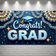 thumbnail image 5 of Pink Theme Graduation Banner Graduation Cap Grad Backdrop Colorful Balloons Congrats Lettering Graduation Background for Graduation Party College Graduation Photo Shoot, 5 of 9