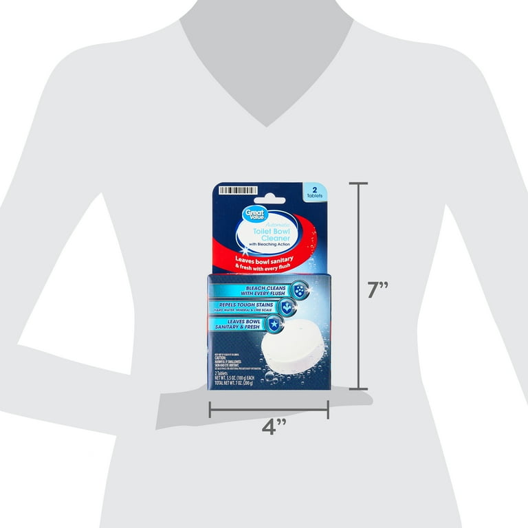 Great Value Automatic Toilet Bowl Cleaner Tablets with Bleaching Action, 2 Count