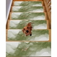 thumbnail image 2 of Sage Green Marble Stair Treads for Wooden Steps Indoor Runner Rug Carpet, Modern Ombre Abstract Ink Painting Art 4 Pieces Peel and Stick Staircase Step Treads Covers Washable Throw Door Mats, 30"x8", 2 of 6