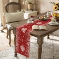 thumbnail image 6 of Christmas Snowflake Red Table Runner 108 inches Long Pine Tree Holly Berry Waterproof Farmhouse Table Cloth Holiday Kitchen Dining Table Decoration for Indoor Outdoor Home Party Coffee Decor, 6 of 6
