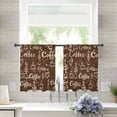 thumbnail image 3 of Brown Coffee Vintage Sheer Curtains 45 Inch Length 2 Panels Set, Semi Transparent Voile Rod Pocket Curtains for Living Dining Room Bedroom Drapes Coffee Cup Love Hearts Farmhouse, 3 of 8
