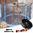 thumbnail image 2 of NESZZMIR 50 FT Flat Sprinkler Hose for Lawn Watering Garden Soaker hose with holes, Heavy Duty Lightweight No-Kink Water Hose with Stakes, Irrigation Hose, Great Fun for kids and Dog, 2 of 11