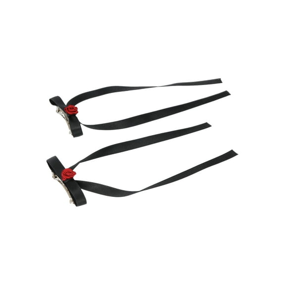 No Boundaries Women's Ribbon Clip Set, Black, 2-Piece, One Size